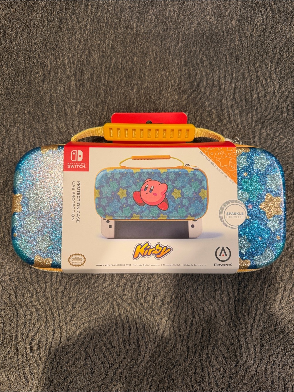 Nintendo Kirby Sparkle Blue & Gold Carrying Case